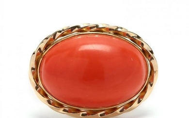 14KT Gold and Coral Brooch
