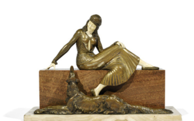ARMAND LEMO (1881-1936) Sculpture en chryséléphantine, représentant une...