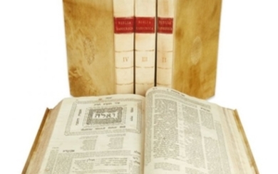 (BIBLE, HEBREW) - Biblia Rabbinica - Mikra’oth Gedoloth. Pentateuch with Targum and Masoretic notes, and commentaries of Rashi, ibn Ezra and Ba`al HaTurim. Prophets with commentaries of Rashi, Radak, Ralbag and Rabbeinu Yeshayah.