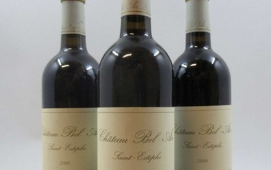 7 bouteilles CHÂTEAU BEL AIR 2000 Saint Estèphe (étiquettes léger tachées)