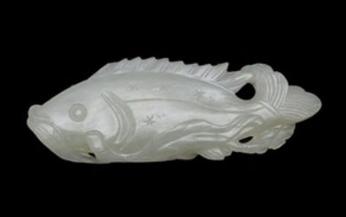 Chinese White Jade Carving of a Fish, 18th Century