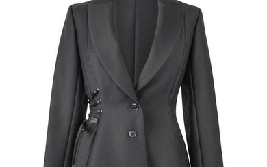 Christian Dior Jacket One Side Lace Up Black Shaped