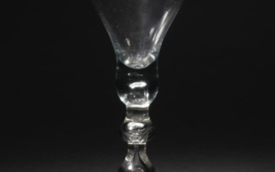 A double drop-knop baluster wine glass, circa 1720