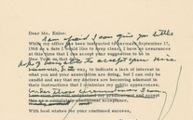 Dwight D. Eisenhower Hand-Corrected Letter