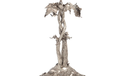 An English silver tree and plateau