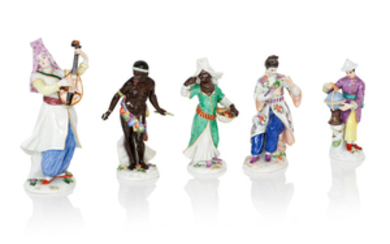 Five various Meissen figures