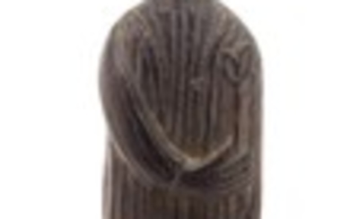 * A French Carved Oak Figure of a Female Saint
