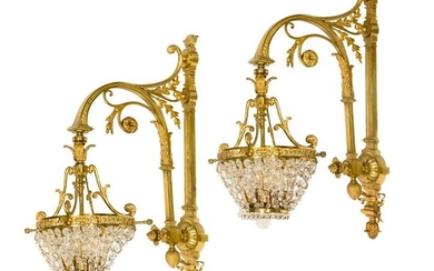 A Pair of French Gilt-Bronze Appliques