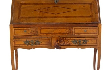 A French Provincial Parquetry Slant-Front Desk