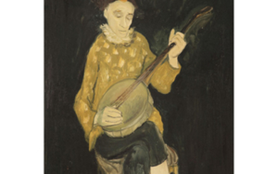 Gabriel Dauchot (1927-2005) Joueur de Banjo Oil on canvas; signed...