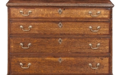 George III Banded Oak and Mahogany Chest of Drawers