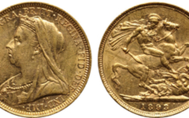 Great Britain, Victoria, "Veiled Head" Gold Sovereign, 1893