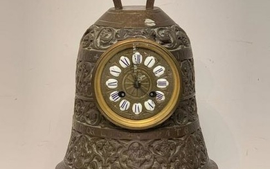 Japy Freres Bronze Bell Mantle Clock