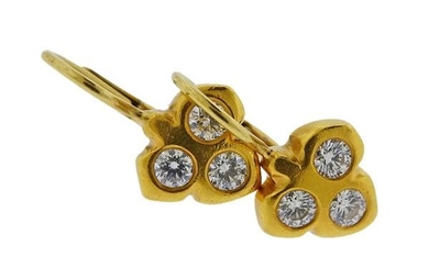 Linda Lee Johnson 18k Gold Diamond Earrings