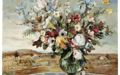 Marcel Dyf (French, 1899-1985), Bouquet devant un paysage provençal