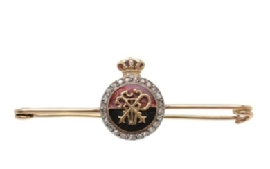 A mid 20th century diamond regimental bar brooch