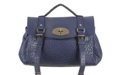 Mulberry Blue Alexa Satchel Bag, shrunken calf leather...