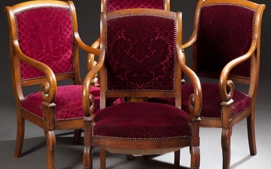Set of Four French Louis XV Style Fauteuils, 19th c.