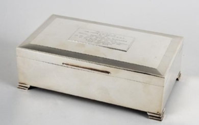 A silver cigar box, Thomas Fattorini Ltd., Birmingham