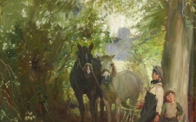 SIR ALFRED MUNNINGS (british 1878–1959) "TWO OF THEM" Signed...