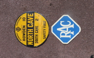 An Automobile Association vitreous enamelled "distance" single-sided sign