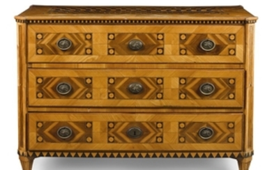 A South German or Austrian neoclassical figured cherry and parquetry commode, late 18th century
