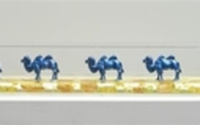 SWEETLOVE WILLIAM (n. 1949) Seven Cloned blu camels. 2006. Resina epossidica...