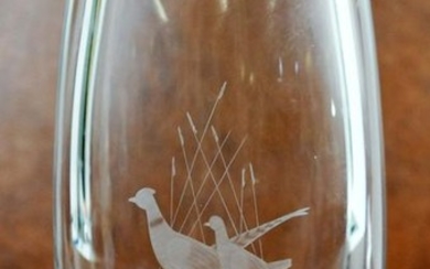 Signed Baccarat Style Vase