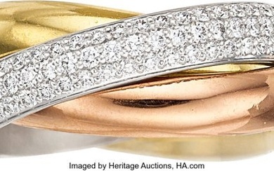 55040: Cartier Diamond, Gold Ring Stones: Full-cut dia