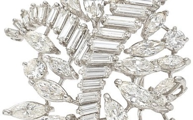 55140: Diamond, Platinum, White Gold Pendant-Brooch St