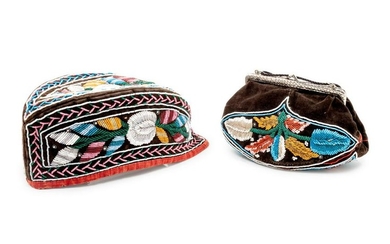 Iroquois Beaded Hat and Purse length of hat 11 1/2