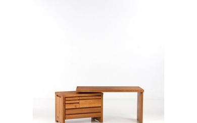 Pierre Chapo (1927-1987) Model B19E Desk Solid elm