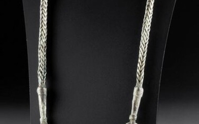 8th C. Viking Silver Status Kit Braided Chain, Pendants