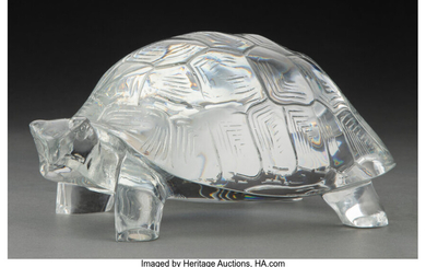 A Baccarat Glass Turtle Sculpture (late 20th century)