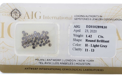 **A CERTIFICATED UNMOUNTED PARCEL OF DIAMONDS
