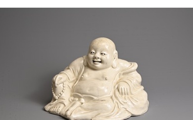 A CHINESE BLANC DE CHINE PORCELAIN FIGURE OF BUDAI, 19/20TH ...