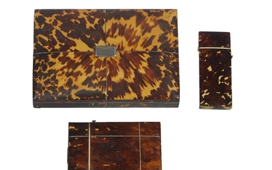 A COLLECTION OF THREE 19TH CENTURY TORTOISESHELL CASES