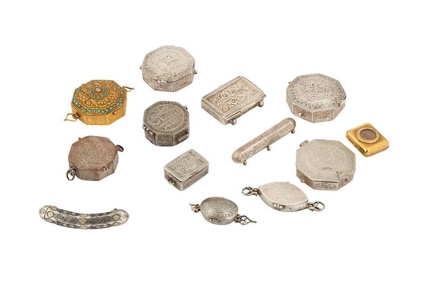 A COLLECTOR'S SELECTION OF GOLD, SILVER AND WHITE METAL ISLAMIC BAZUBANDS Iran, 19th century and later