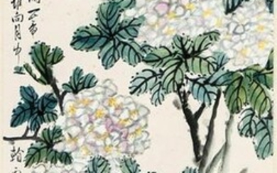 A Chinese Flower Painting, Chen Banding Mark