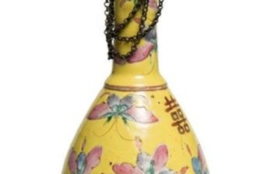 A Chinese Imperial Enamel Mounted Gilt Bronze bottle.