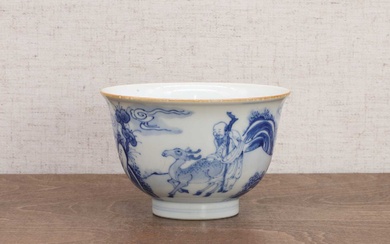 A Chinese blue and white tea bowl