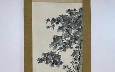 A Chinese ink painting hanging scroll of figure on paper, Chen Shaomei