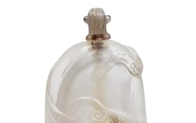 A Chinese 'melon' rock crystal snuff bottle Late Qing dynasty Finely formed...