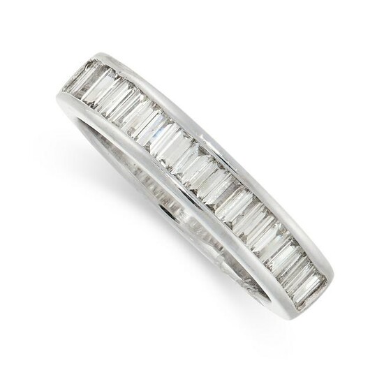 A DIAMOND HALF ETERNITY RING in 18ct white gold, the