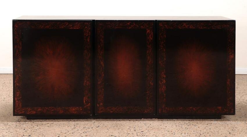 A FRENCH LACQUERED SIDEBOARD 3 DOORS C 1970