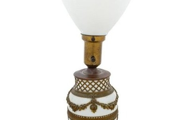 A French Gilt Metal Mounted Glass Lamp