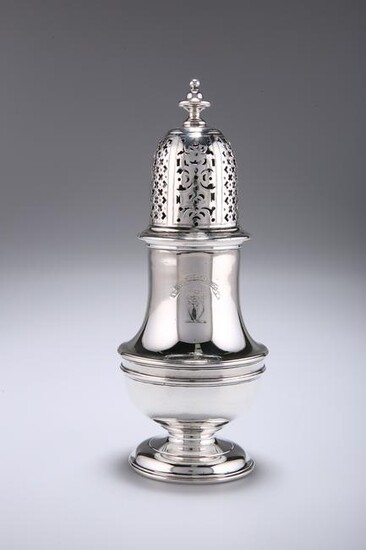 A GEORGE II SILVER CASTER, by Thomas Bamford, London