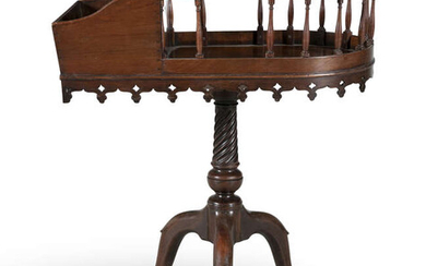 A GEORGE III MAHOGANY CUTLERY AND PLATE STAND...