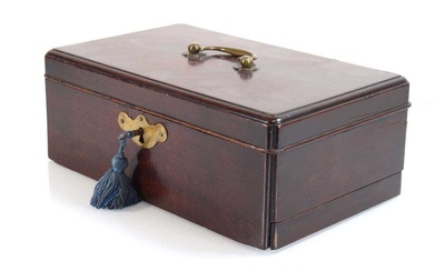 A George III mahogany writing or artist's box with a...