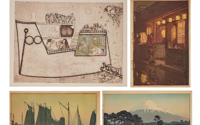 A Group of Nine Japanese Woodblock Prints, 19th-20th Century